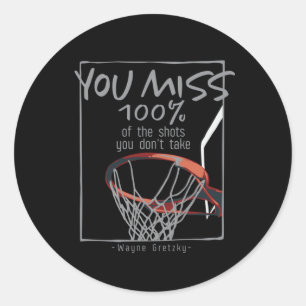 Basketbal Shots - Quote Design Actief Ronde Sticker