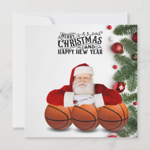 Basketbal Sinterklaas Vrolijk Kerstfeest Nieuwjaar Kaart