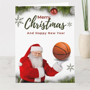 Basketbal Sinterklaas Vrolijk Kerstfeest Nieuwjaar Kaart