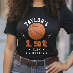 Basketbal Slam Dunk 1e Verjaardagsfeest Ouder T-shirt
