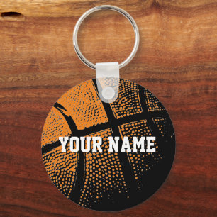 Basketbal sleutelhanger cadeau met aangepaste naam