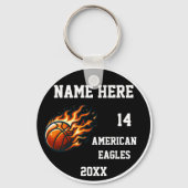 Basketbal Sleutelhangers met Flame White (Voorkant)