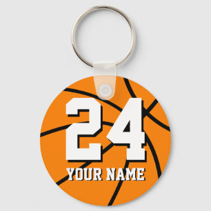 Basketbal sleutelhangers nummer 24 Aanpasbaar