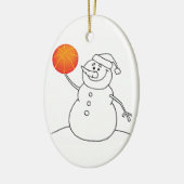 Basketbal Sneeuwman Vakantie Keramisch Ornament (Links)