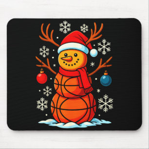 Basketbal Sneeuwmannen Speler Sport Kerstman Kerst Muismat