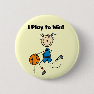Basketbal speel om te winnen T-shirts en cadeaus Ronde Button 5,7 Cm
