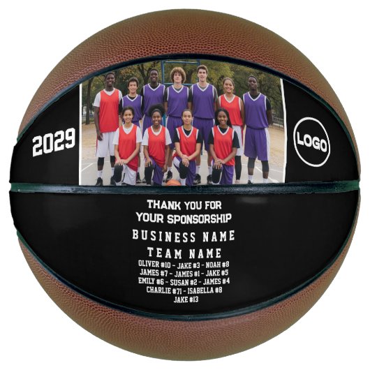 Basketbal Sponsor Gift – Custom Team Foto (Voorkant)