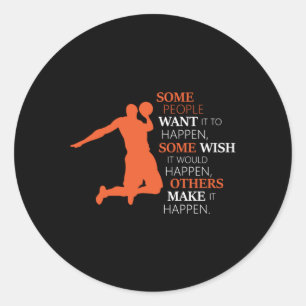 Basketbal Sport Basketbal Team Speler Gift Idee Ronde Sticker