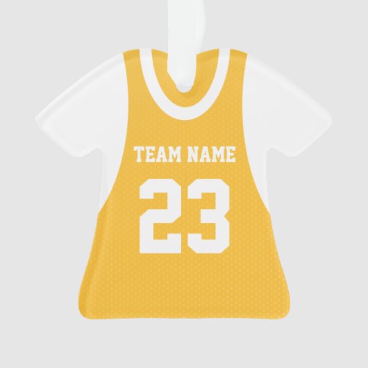 Basketbal Sport Jersey Gold Ornament (voorkant)