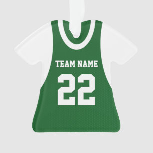 Basketbal Sport Jersey Groen met Foto Ornament