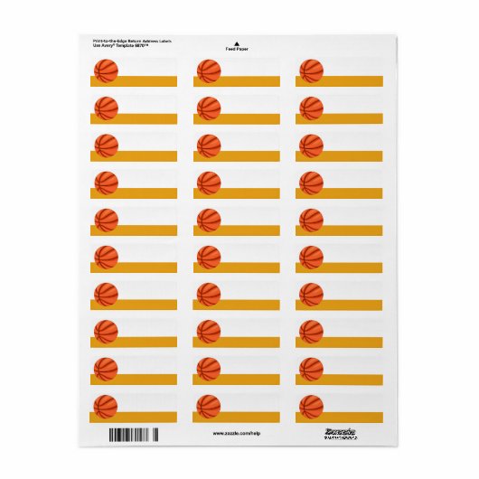 Basketbal Sport Label (Full Sheet)