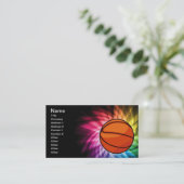 Basketbal; Sport; regenboog Visitekaartje (Staand voorkant)