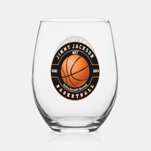 Basketbal Sport Stemless Wijnglas Drinkware Zonder Voet