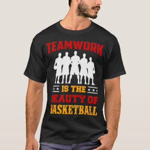 Basketbal sport teamwork is de schoonheid van het t-shirt
