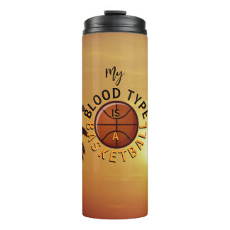 Basketbal sport thema thermische tumbler thermosbeker