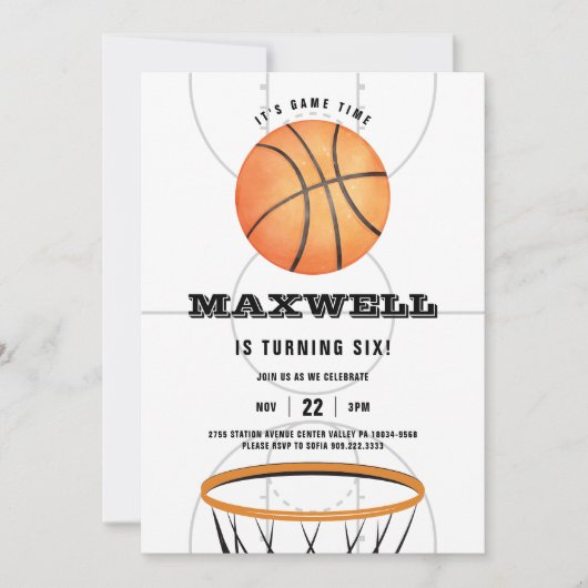 Basketbal Sporten Slam Dunk Thema Verjaardag Kaart (Voorkant)