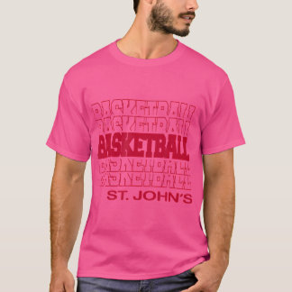 Basketbal St Johns in moderne gestapelde beletteri T-shirt