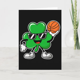 Basketbal St. Patrick's Day Jongens Shamrock Kinde Kaart