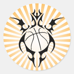basketbal, stam. ronde sticker