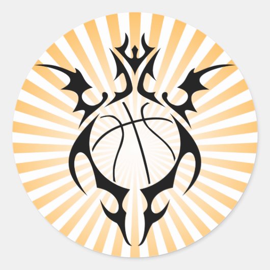 basketbal, stam. ronde sticker (Voorkant)