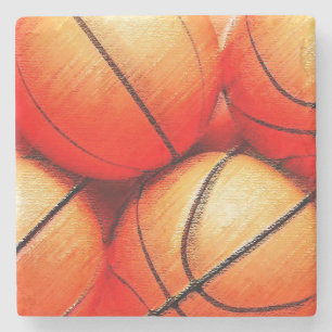 Basketbal Stenen Onderzetter