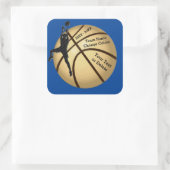 Basketbal Stickers in uw kleuren en 3 tekst (Tas)