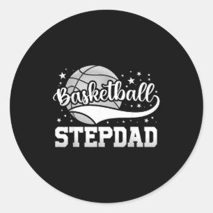 Basketbal stiefvader basketball speler ronde sticker