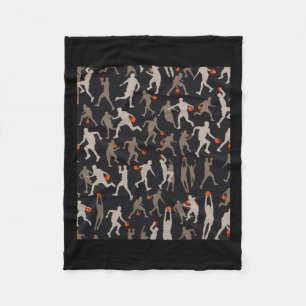 Basketbal stof zwarte patronen fleece deken