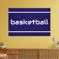 BASKETBAL Strak Sportieve Tekst Strepen Op Donkerb