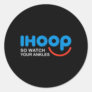 Basketbal T-shirt Heren Dames Kinderen Cool Ihoop Ronde Sticker