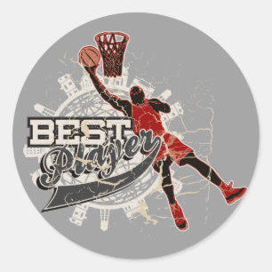 Basketbal T-shirts en geschenken Ronde Sticker