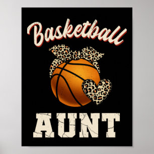 Basketbal Tante Leopard Basketbal Speler Moeder's Poster