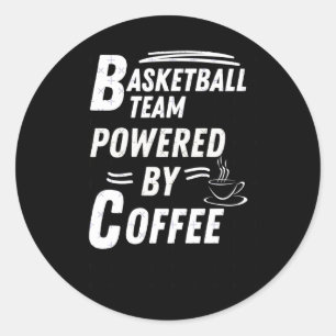 Basketbal team aangedreven ronde sticker