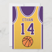 Basketbal Team Jersey Verjaardag Uitnodiging (Achterkant)