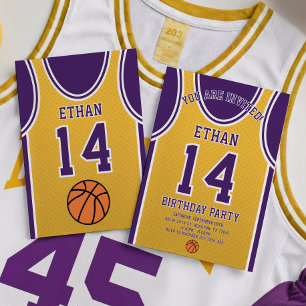 Basketbal Team Jersey Verjaardag Uitnodiging