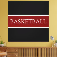 BASKETBAL Tekst Atletisch Diep Rood Zwart Strepen
