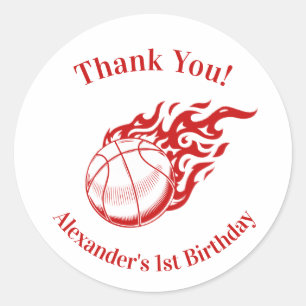 Basketbal thema bedankt stickers 2