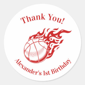 Basketbal thema bedankt stickers 2