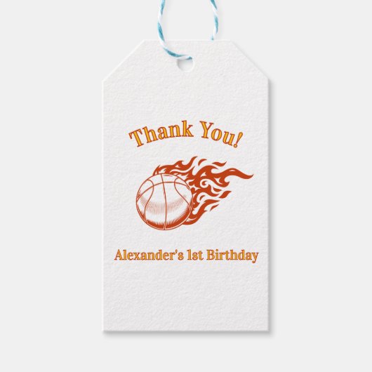 Basketbal thema cadeaulabel (Voorkant)