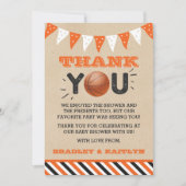 Basketbal thema Co-ed Baby shower Bedankkaart (Voorkant)