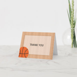 Basketbal thema dank u bedankkaart