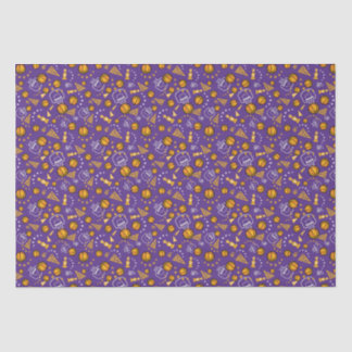 Basketbal thema Pattern Design Gold & Paarse Tissuepapier