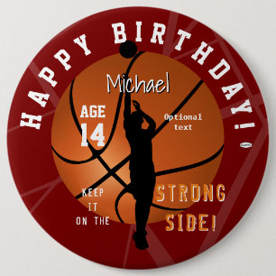 Basketbal Thema Verjaardag ButtonHAMbyWG Ronde Button 6,0 Cm