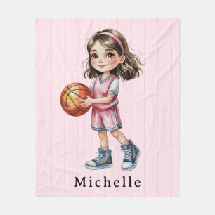 Basketbal Thema Verjaardagsfeest voor het geschenk Fleece Deken