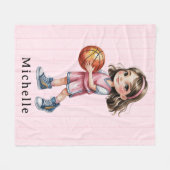 Basketbal Thema Verjaardagsfeest voor het geschenk Fleece Deken (Voorkant (Horizontaal))