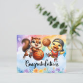 Basketbal thema voor Felicitaties Briefkaart (Staand voorkant)