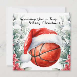 Basketbal thema voor Kerstmis Feestdagenkaart