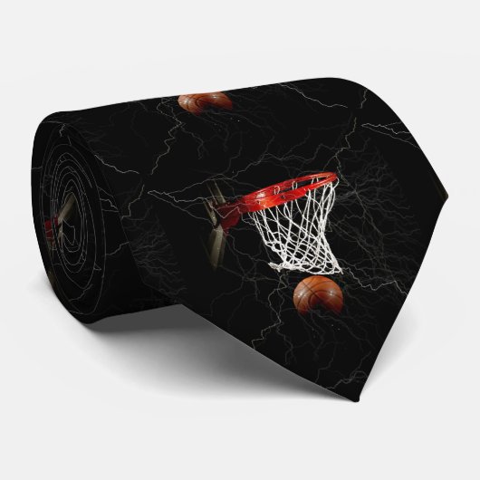 Basketbal & Thunders Custom Stropdas (Opgerold)