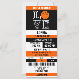 Basketbal Ticket Verjaardag, Basketbal Meisje Spel Kaart