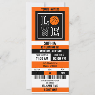 Basketbal Ticket Verjaardag, Basketbal Meisje spel Kaart